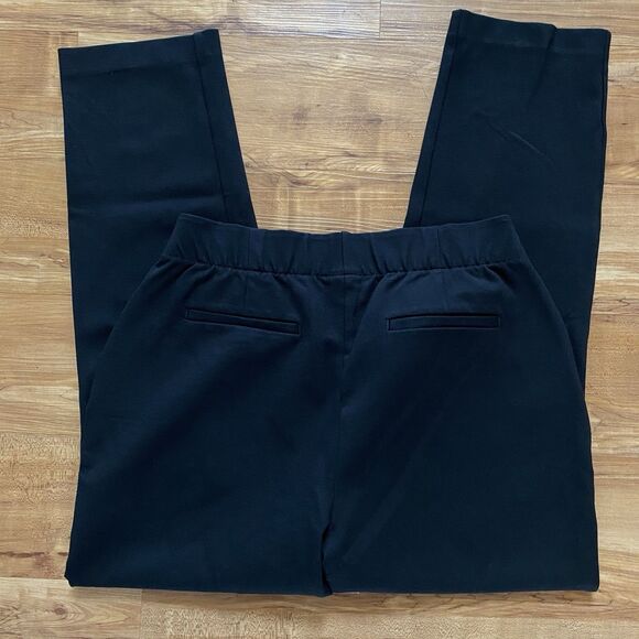J. JILL M Black Ponte Slim Leg Pull-On Ankle Pants Business Casual Comfort Chic - Picture 4 of 16